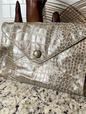LODIS Croc-Embossed Envelope Clutch